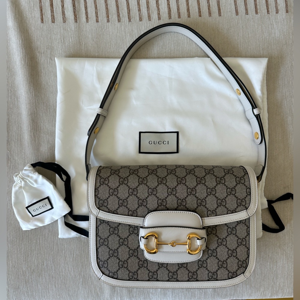 Gucci Horsebit 1955 Small Shoulder Bag Cream